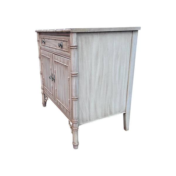 Thomasville Faux Bamboo Allegro Nightstand Cabinet One Drawer with storage
