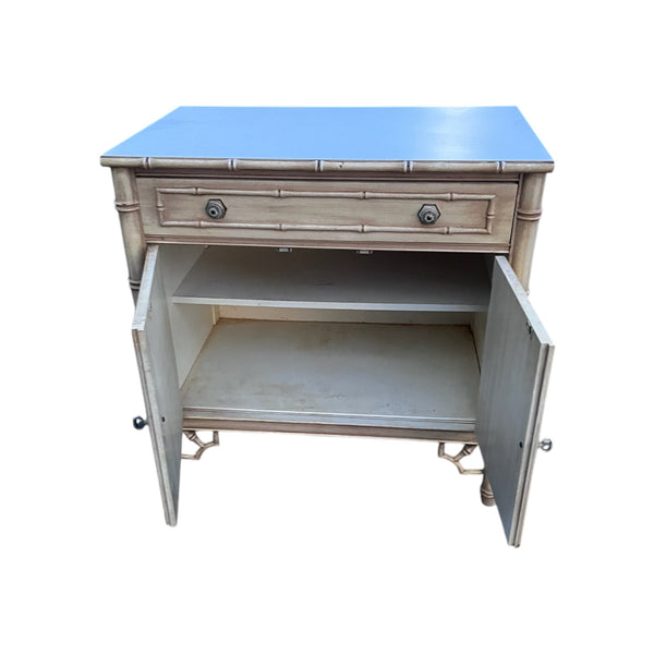 Thomasville Faux Bamboo Allegro Nightstand Cabinet One Drawer with storage