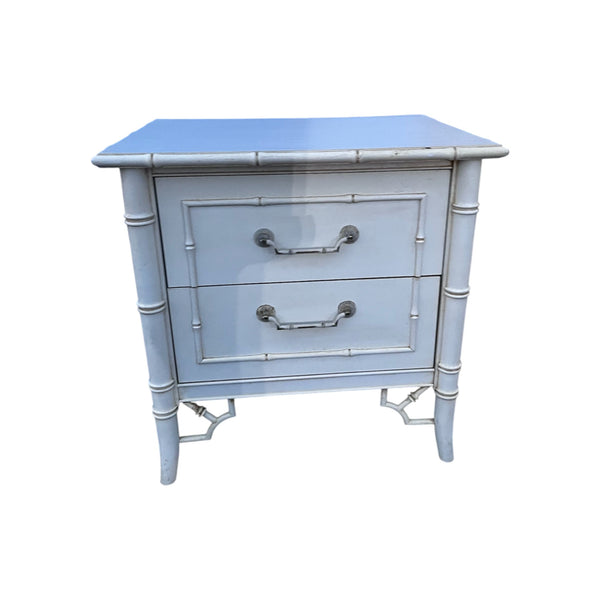 Thomasville Allegro Fretwork Faux Bamboo Nightstand 2 drawers