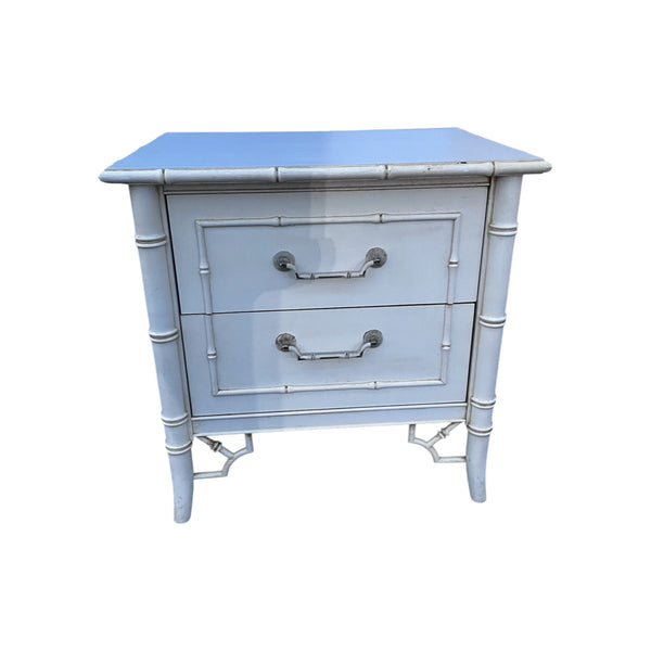 Thomasville Allegro Fretwork Faux Bamboo Nightstand 2 drawers