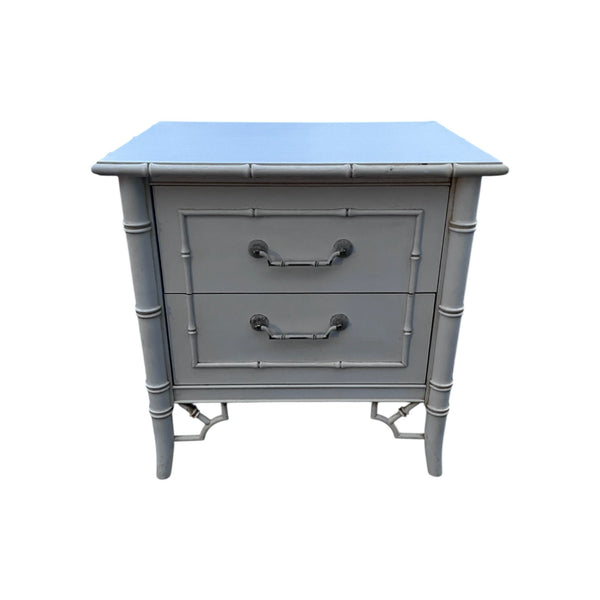 Thomasville Allegro Fretwork Faux Bamboo Nightstand 2 drawers