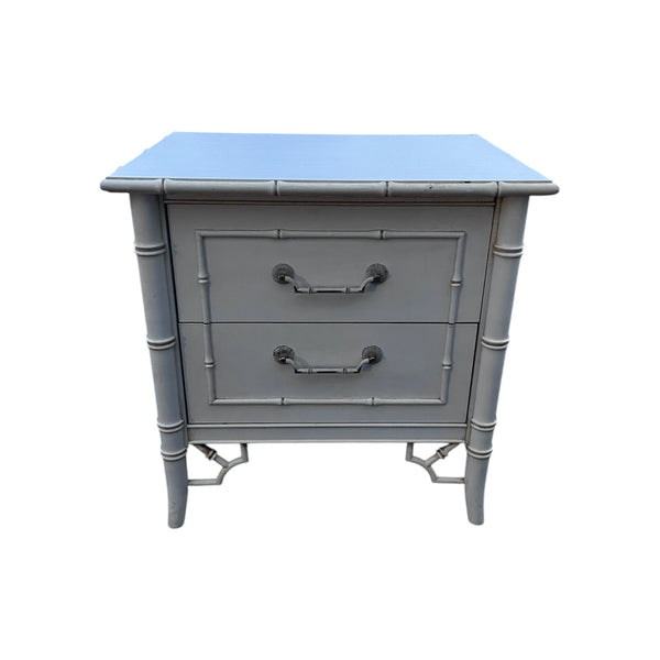 Thomasville Allegro Fretwork Faux Bamboo Nightstand 2 drawers