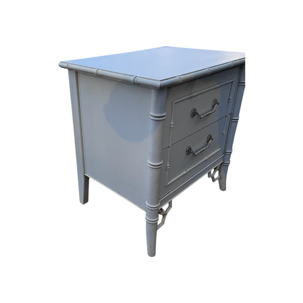 Thomasville Allegro Fretwork Faux Bamboo Nightstand 2 drawers