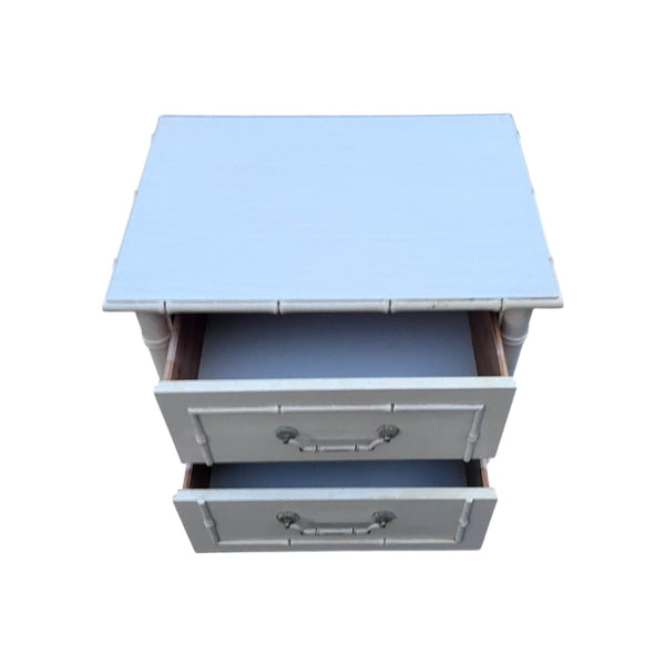 Thomasville Allegro Fretwork Faux Bamboo Nightstand 2 drawers