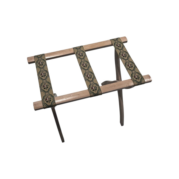 Pair Vintage Scheibe Style Wooden Luggage Rack Stand Tapestry Boho original