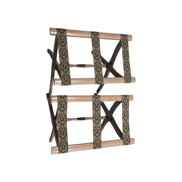Pair Vintage Scheibe Style Wooden Luggage Rack Stand Tapestry Boho original