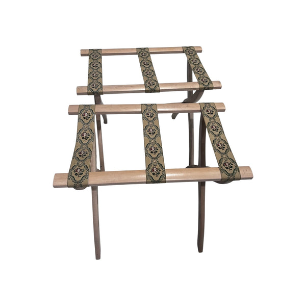 Pair Vintage Scheibe Style Wooden Luggage Rack Stand Tapestry Boho original