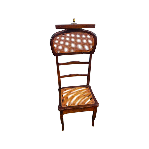 Italian Mid Century Modern Gentleman's Clothing Valet Butler Chair Cane Seat MCM