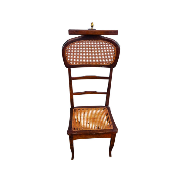 Italian Mid Century Modern Gentleman's Clothing Valet Butler Chair Cane Seat MCM