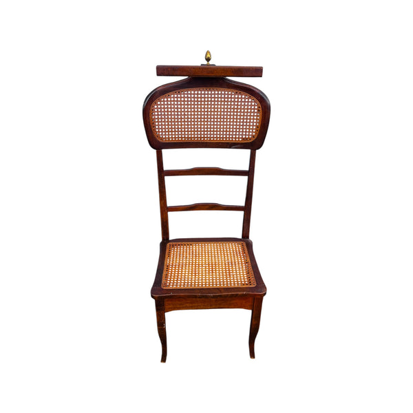Italian Mid Century Modern Gentleman's Clothing Valet Butler Chair Cane Seat MCM
