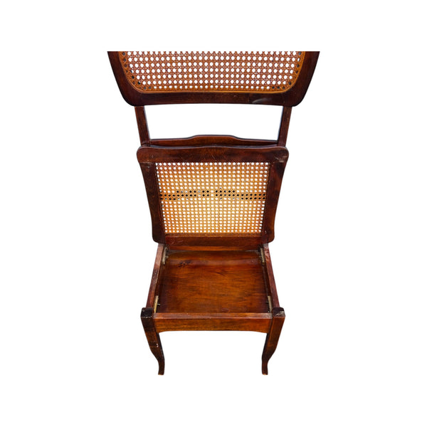 Italian Mid Century Modern Gentleman's Clothing Valet Butler Chair Cane Seat MCM