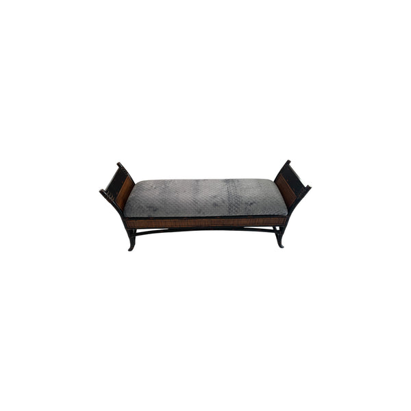 Bamboo and rattan two-tone bed bench