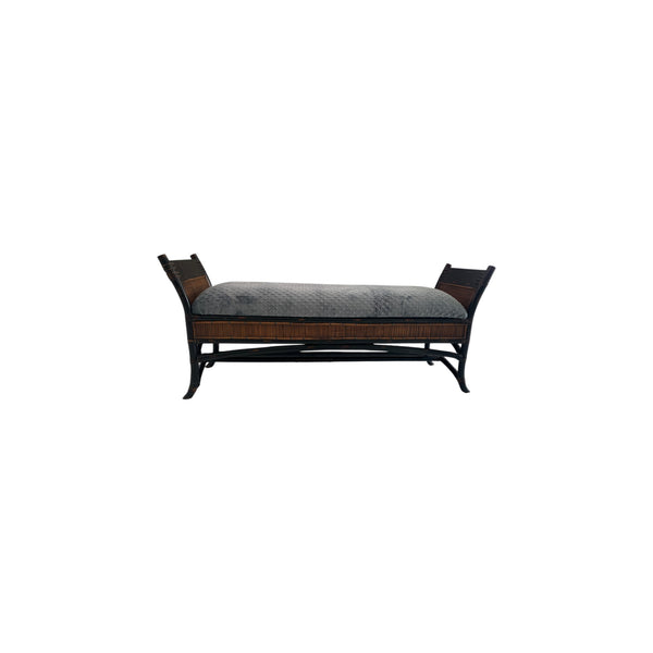 Bamboo and rattan two-tone bed bench
