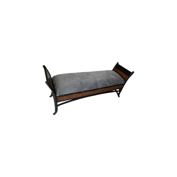 Bamboo and rattan two-tone bed bench