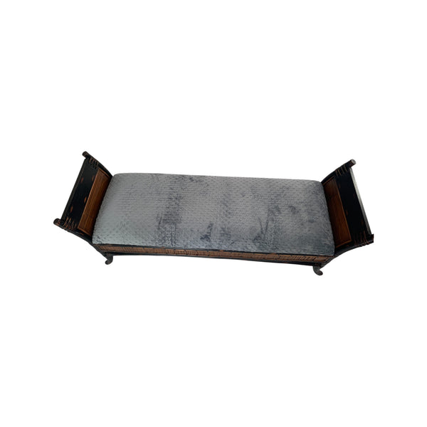 Bamboo and rattan two-tone bed bench