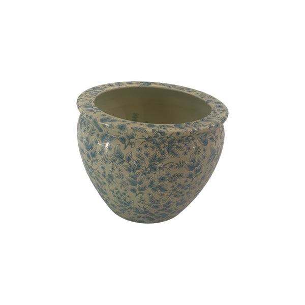 Enameled Porcelain Satsuma Style Large Fishbowl Garden Pot Planter