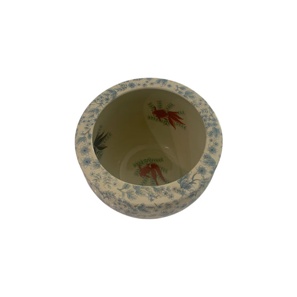 Enameled Porcelain Satsuma Style Large Fishbowl Garden Pot Planter