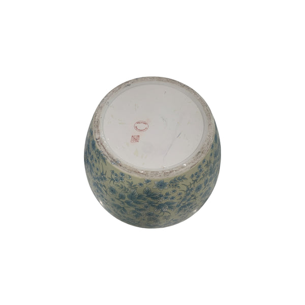 Enameled Porcelain Satsuma Style Large Fishbowl Garden Pot Planter