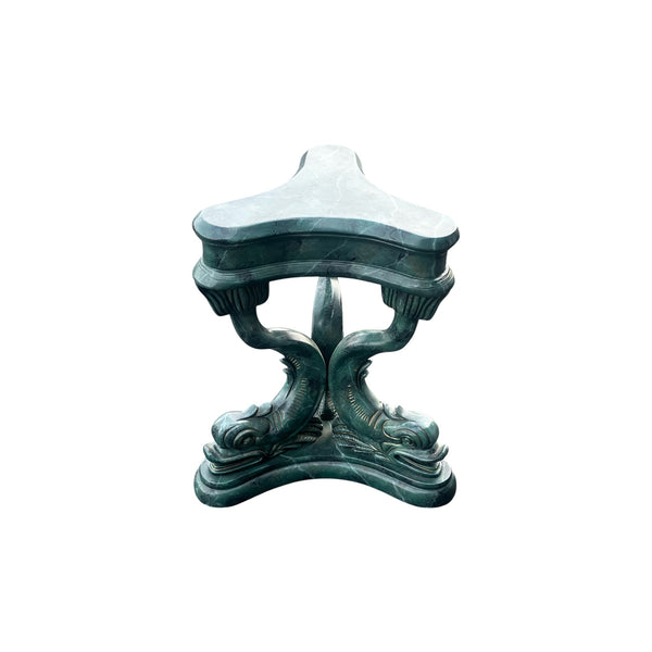 Ballard Designs Attributed Koi Fish Neoclassical Pedestal Dining Side Table