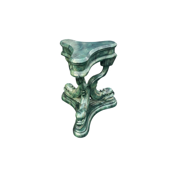 Ballard Designs Attributed Koi Fish Neoclassical Pedestal Dining Side Table