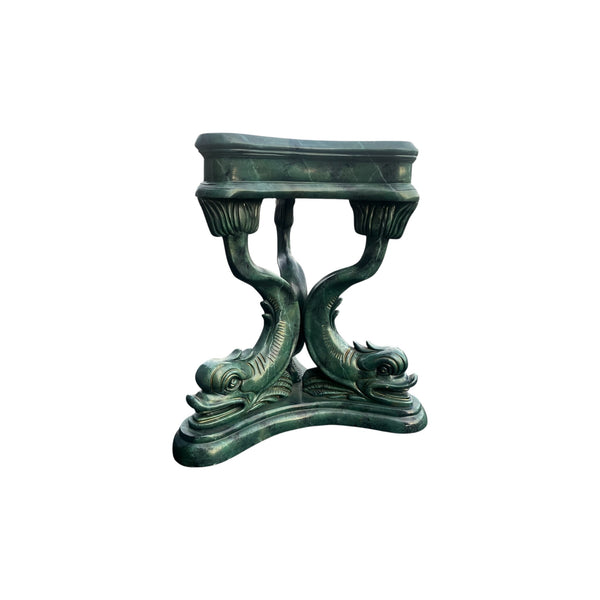 Ballard Designs Attributed Koi Fish Neoclassical Pedestal Dining Side Table