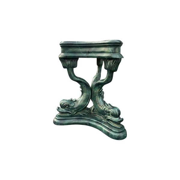 Ballard Designs Attributed Koi Fish Neoclassical Pedestal Dining Side Table