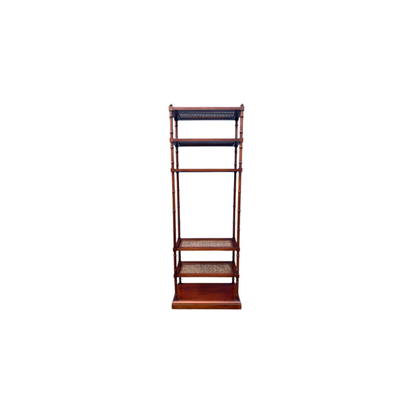 Hickory chair co cane/glass faux bamboo etagere
