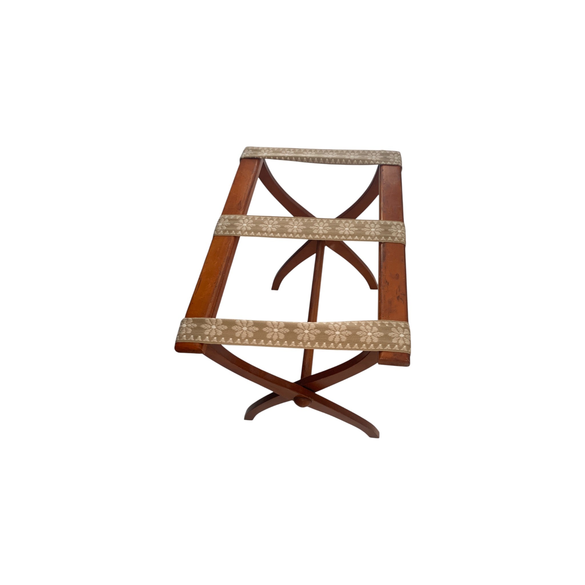 Vintage Scheibe Style Wooden Luggage Rack Stand Tapestry Boho original