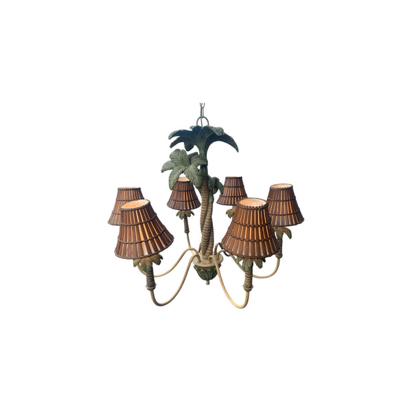 Vintage Three Palm Tree Chandelier 6 arms