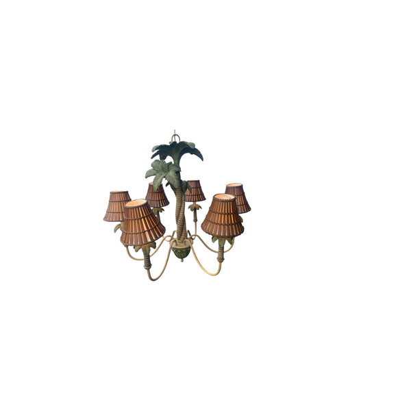 Vintage Three Palm Tree Chandelier 6 arms