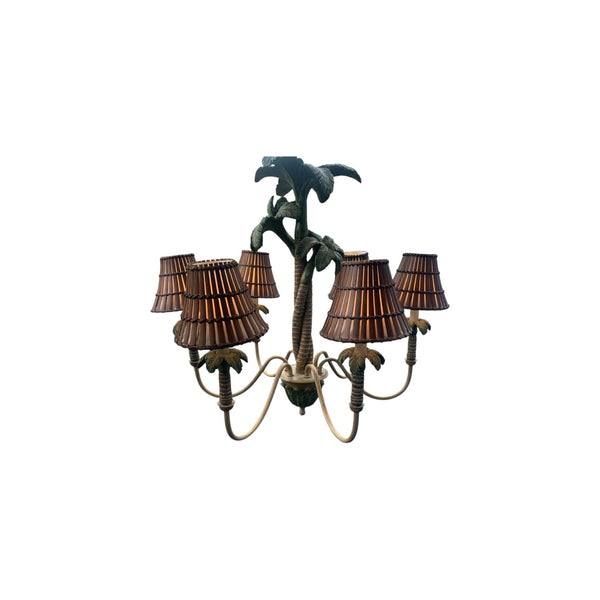 Vintage Three Palm Tree Chandelier 6 arms