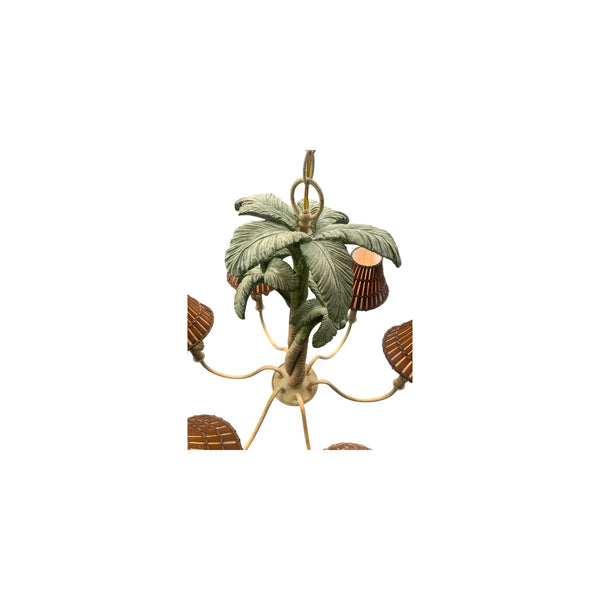 Vintage Three Palm Tree Chandelier 6 arms