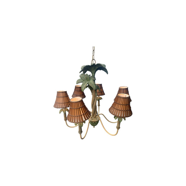Vintage Three Palm Tree Chandelier 6 arms
