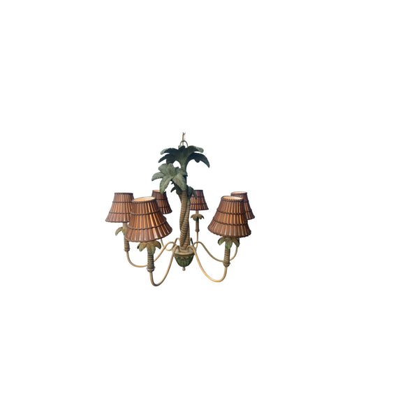 Vintage Three Palm Tree Chandelier 6 arms
