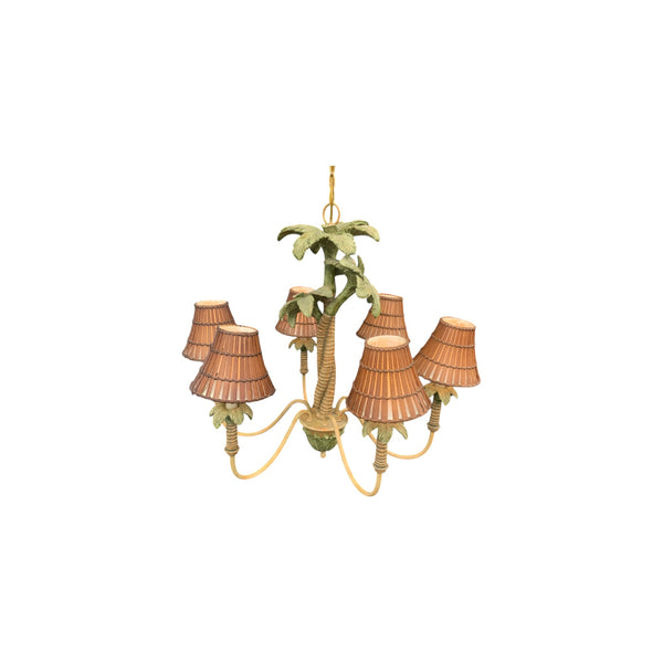 Vintage Three Palm Tree Chandelier 6 arms