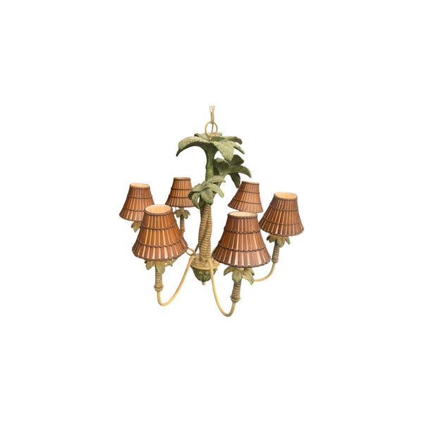 Vintage Three Palm Tree Chandelier 6 arms