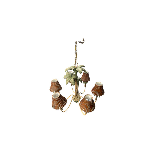 Vintage Three Palm Tree Chandelier 6 arms