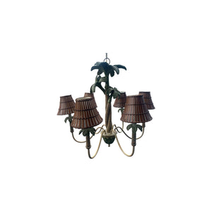 Vintage Three Palm Tree Chandelier 6 arms
