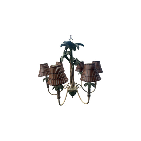 Vintage Three Palm Tree Chandelier 6 arms