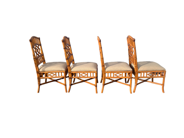 Lexington Tommy Bahama Rattan Chinese Chippendale Dining chairs lot of 4