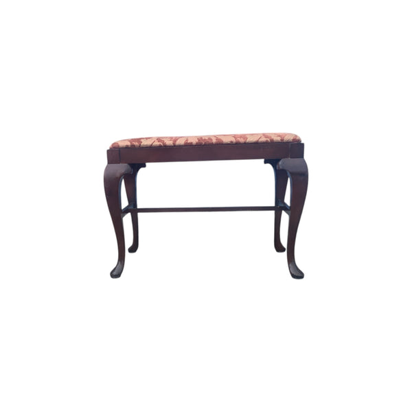 Vintage Queen Anne Style Mahogany Vanity Bench