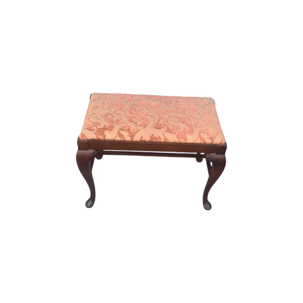 Vintage Queen Anne Style Mahogany Vanity Bench