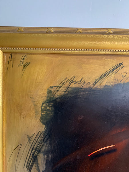The Jørgen Waring (1938-2022) oil on board mixed abstract painting signed '83