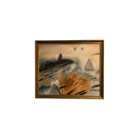 Jørgen Waring (1938-2022), oil on board, abstract painting, signed '82