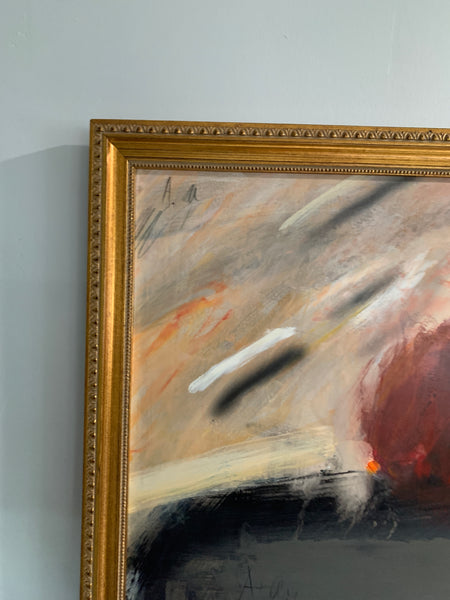 The Jørgen Waring (1938-2022) oil on board mixed abstract painting '83