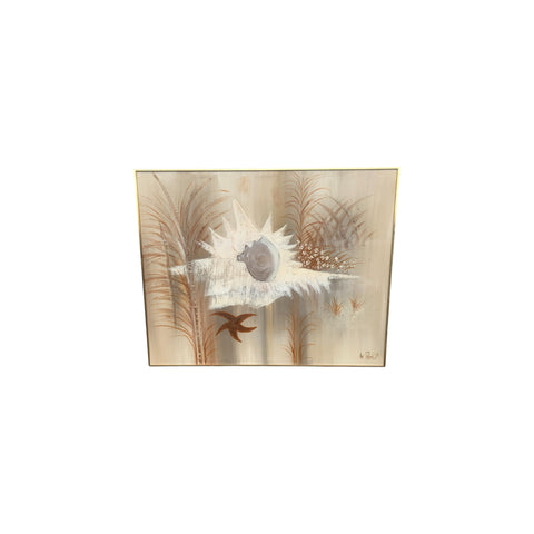 Lee Reynolds Signed Original Canvas Painting Shell/Starfish 5'x 4'