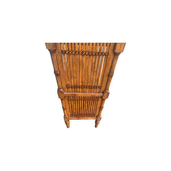 Tommy Bahama Rattan Bookcase Etagere with metal file holders (2)