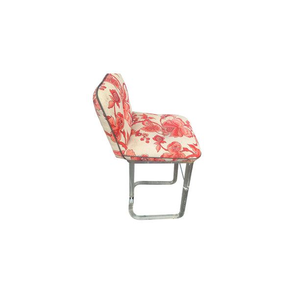Lion in Frost Mid Century Lucite Swivel Bar Stool
