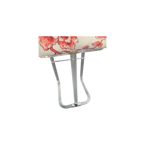 Lion in Frost Mid Century Lucite Swivel Bar Stool