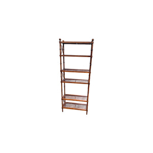 Regency Style Faux Bamboo & Cane Etagere Display Shelves